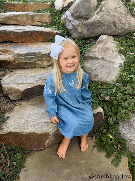 white christmas dresses Toddler summer denim dress main image 1