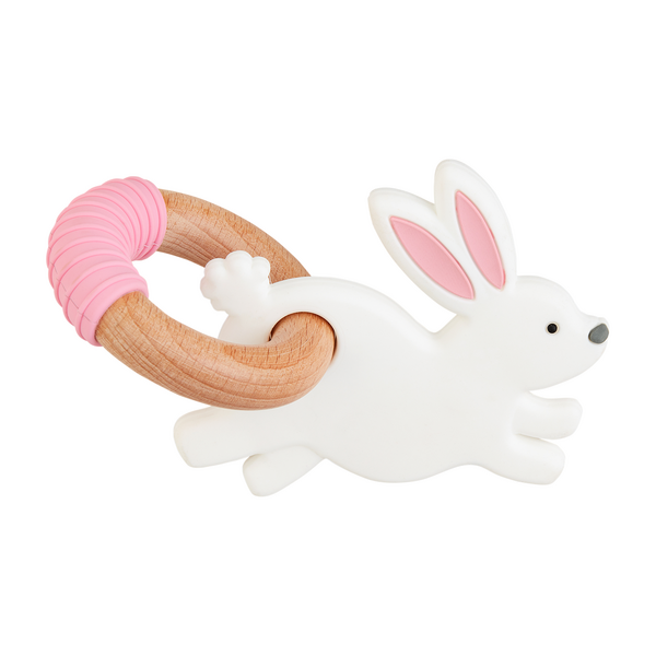 Pink Bunny Clip On Teether