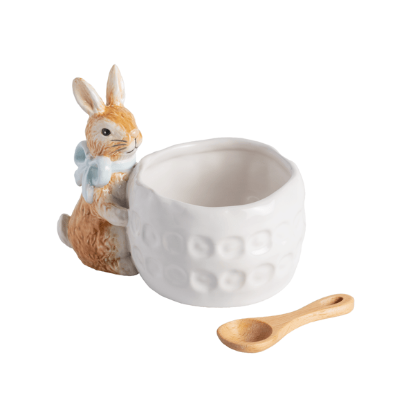 Mud Pie Bunny Deviled Egg Holder - Vassoio Per Uova Ripiene A Forma Di Coniglio Con Forchetta E Carota, 13.75 X 8.5, Lavabile In Lavastoviglie - 2