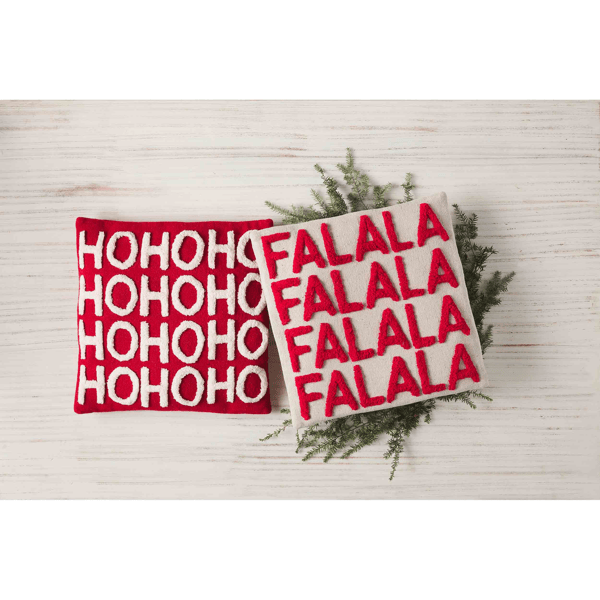 Fa La Tufted Christmas Pillow - Thumbnail 2