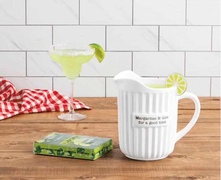 Gourmet Margarita Pitcher Set | Stylish 2-Piece Ceramic Set | Mud Pie