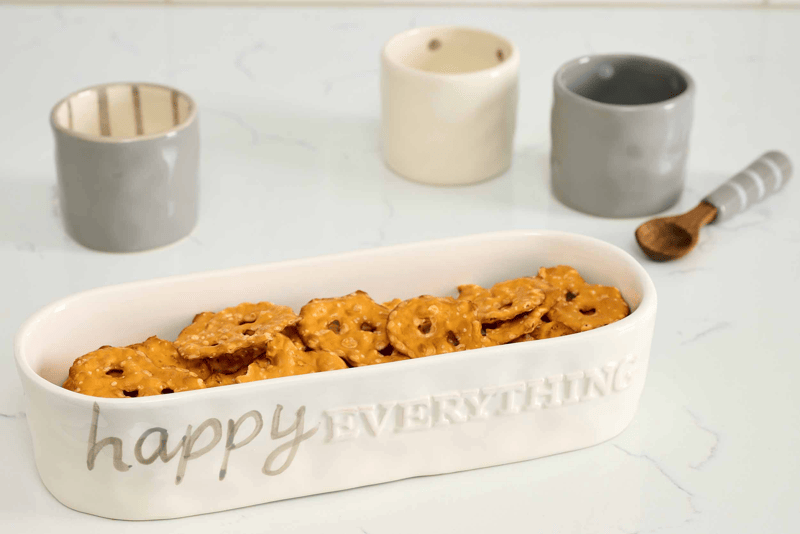 Mud Pie Happy Dip And Cracker Set - Ceramic Dish With 3 Dip Cups & Spoon (White) - View #2