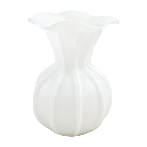 Large Ruffled Glass Vase