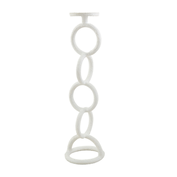 Large White Link Candlestick