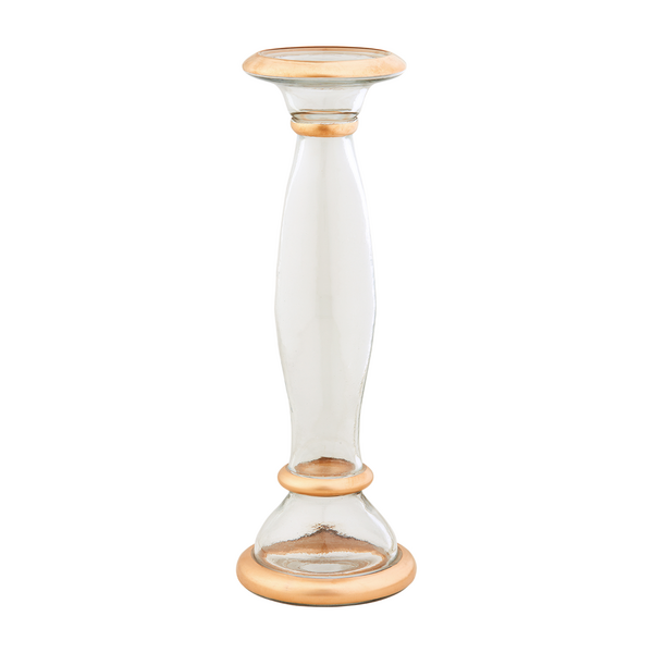 Large Gold Glass Candlestick