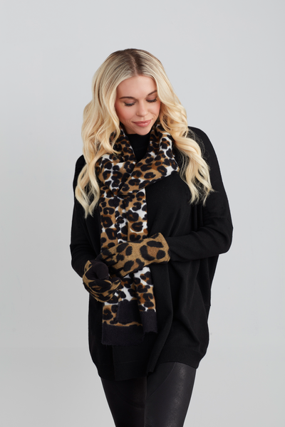 Leopard Scarf and Glove Set | Mud Pie