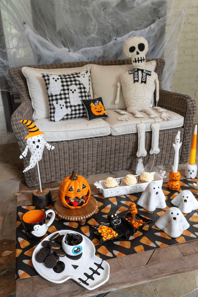 Ceramic Pumpkin Candy Bowl | Jack O Lantern Candy Container | Mud Pie