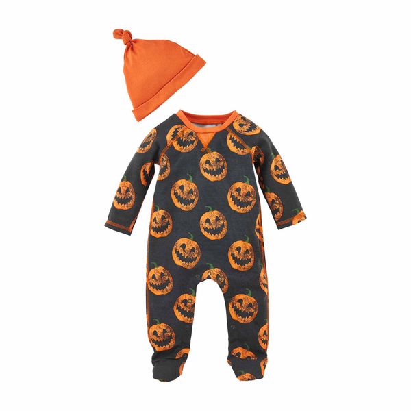 Black Jack-O-Lantern Baby Sleeper Set | Mud Pie