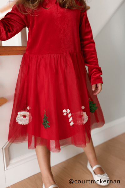 open lace back dress Red Ruffle Twirl Dress for Girls & Toddlers main image 0