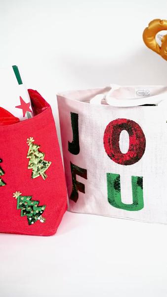 Christmas Tree Sparkle Tote | Sequin Holiday Bag | Mud Pie