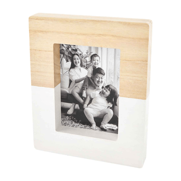 Large White Two-Tone Picture Frame | Mud Pie