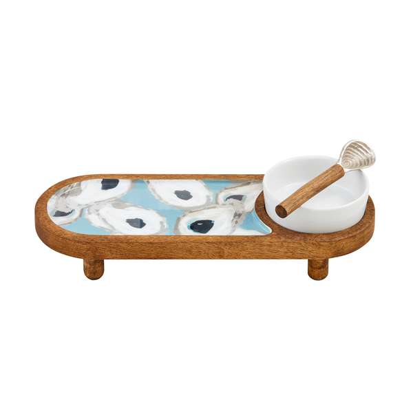 Footed Enamel Oyster Dip Tray