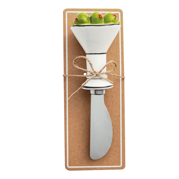 Martini Ceramic Spreader | Unique Figural Handle Serving Utensil
