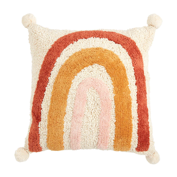 Rainbow Pom Throw Pillow | Mud Pie