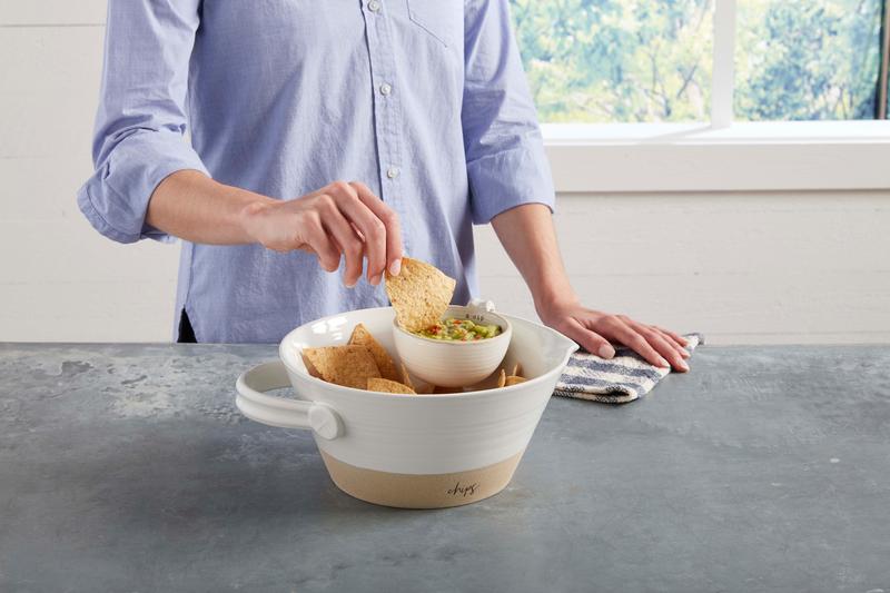 Stoneware Chip and Dip Bowl Set Mud Pie