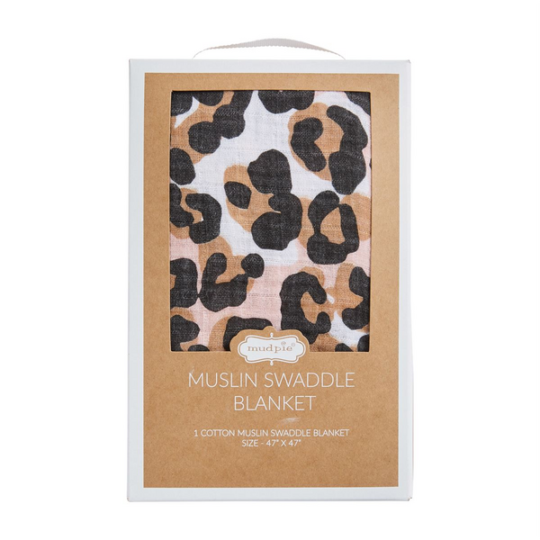 Classic Leopard Swaddle Blanket | Mud Pie