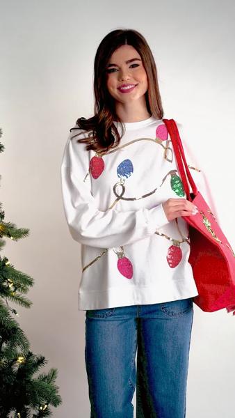 Christmas Tree Sparkle Tote | Sequin Holiday Bag | Mud Pie