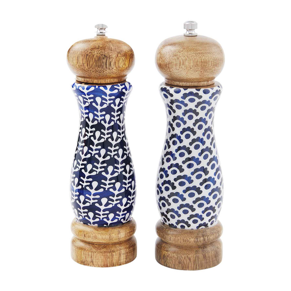 Indigo Salt and Pepper Grinders | Mud Pie