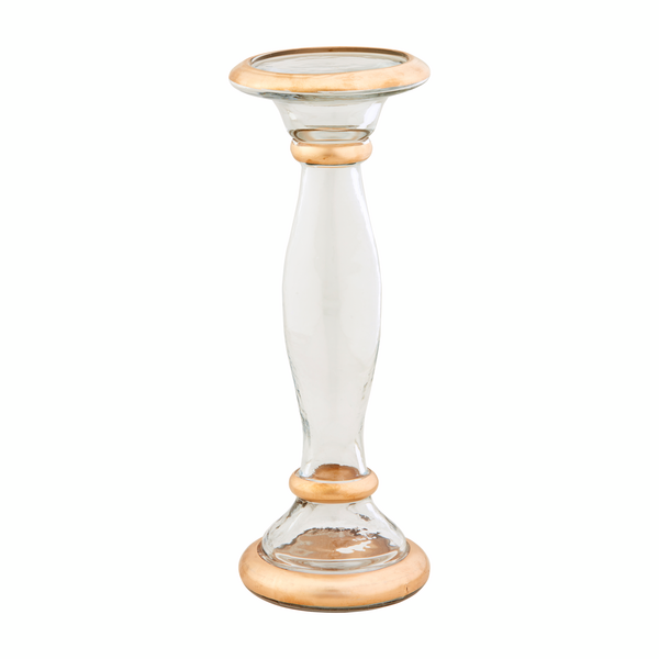 Small Gold Glass Candlestick