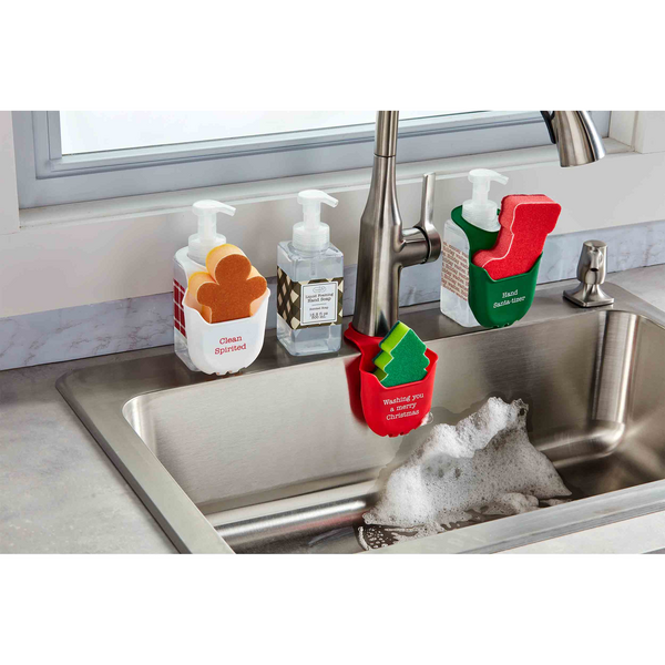 Cheer Collection Soap and Sponge Holder - Silicone Non-Slip