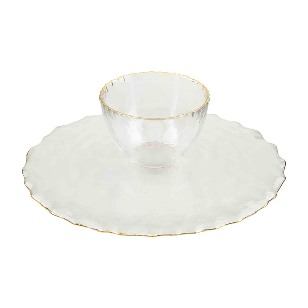 Glass Reversible Chip and Dip Set