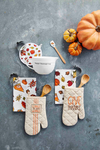 Mud Pie You've Been Served Oven Mitt and Dish Towels Set - Digs N Gifts