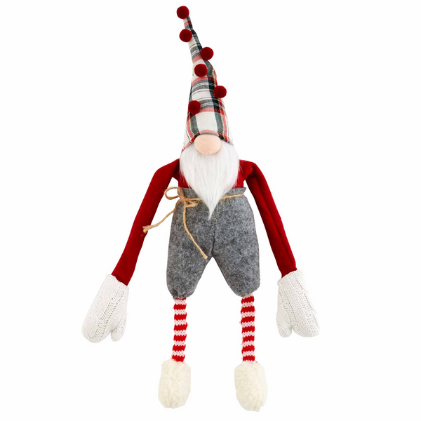 Plaid Hat Dangle Arm Gnome