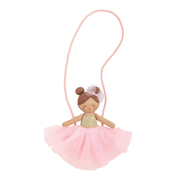 Blonde Ballerina Tulle Purse with Plush Design | Girls Bag | Mud Pie