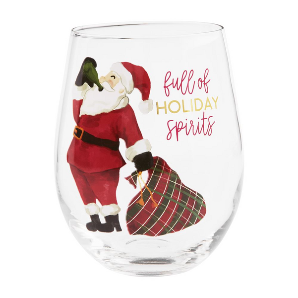 Santa Wine Glass Set