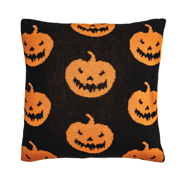 Pumpkin Halloween Knit Pillow Festive Decor Mud Pie