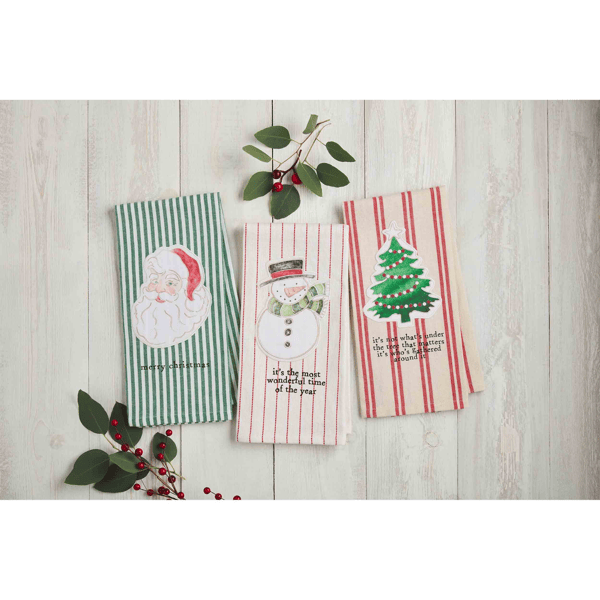 Mud Pie Snow Christmas Patch Towel