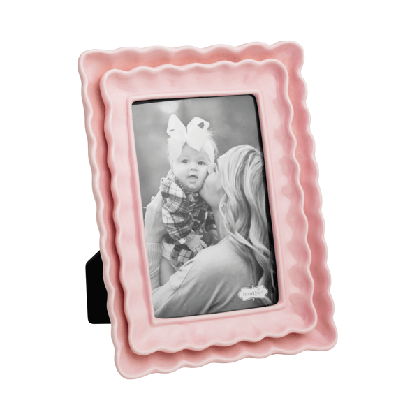  ピンク フォトフレーム 4x4 Rectangle Layered Pink Frame | 4x6 Ceramic Photo Frame for Gifts
