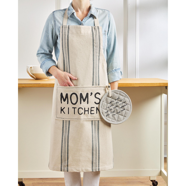 Mud Pie Mom's Kitchen Apron & Pot Holder Set