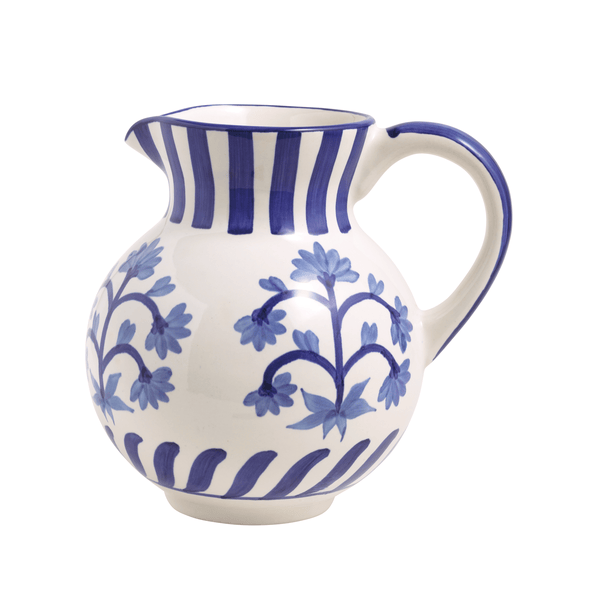 ジョンホワイト作　キュウピー Blue Floral Pitcher | Stoneware Tableware | Mud Pie