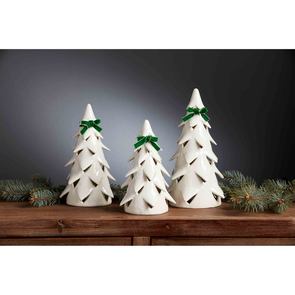 Medium White Christmas Tree Sitter Mud Pie