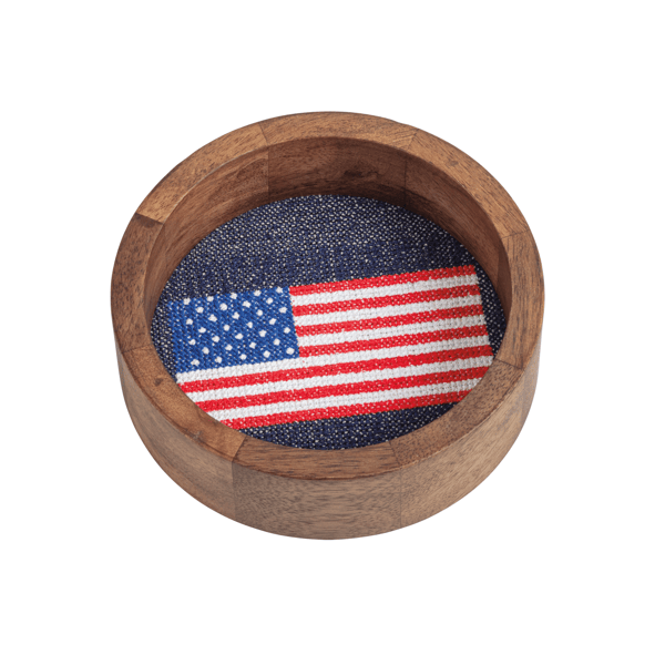 Mud Pie Flag Wine Needlepoint Coaster