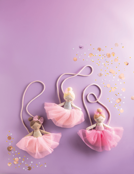 Blonde Ballerina Tulle Purse with Plush Design | Girls Bag | Mud Pie