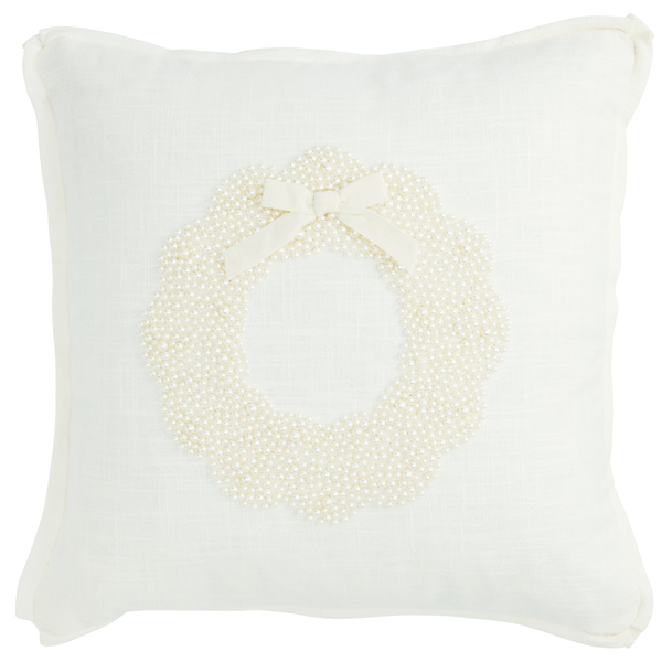 Christmas Wreath Pillow | Mud Pie Mud Pie Home Wreath decorative Pillow - 12x30” display picture 1