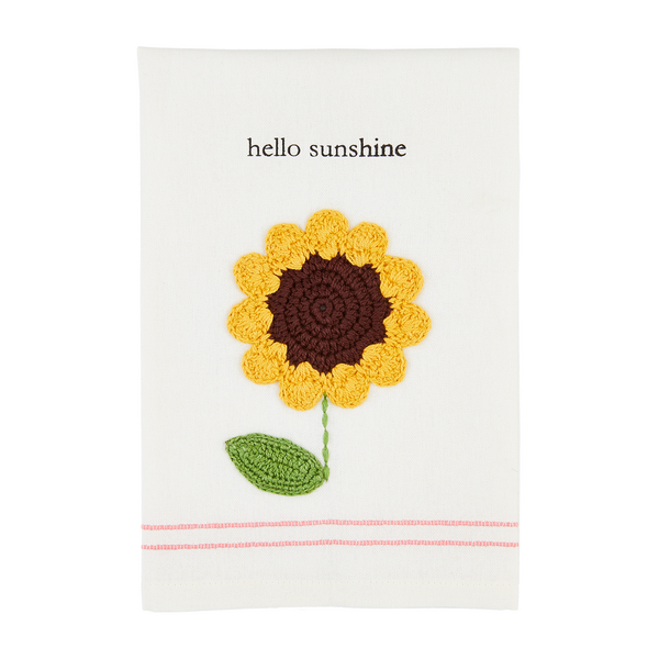 Sunshine Flower Crochet Towel