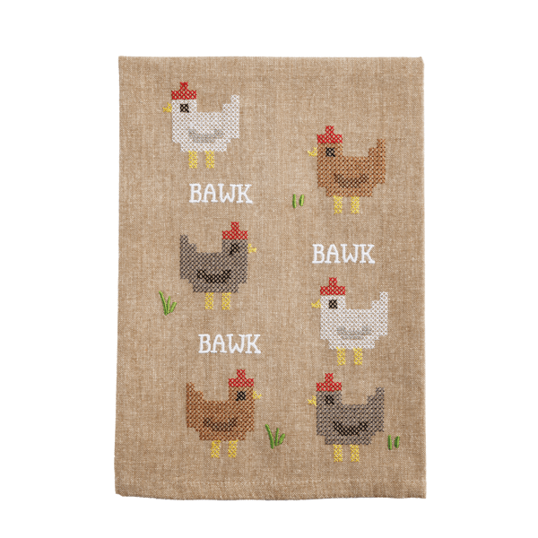 Chicken Needlepoint Towel