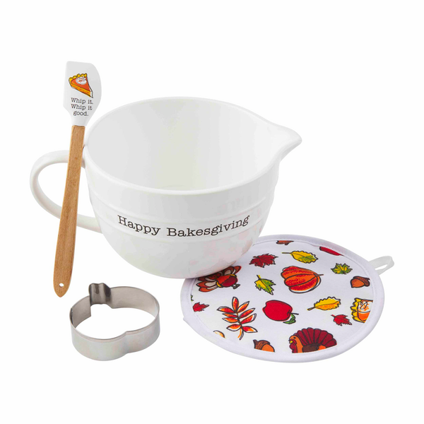 Circa Christmas Mixing Bowl with Spatula Set by Mudpie