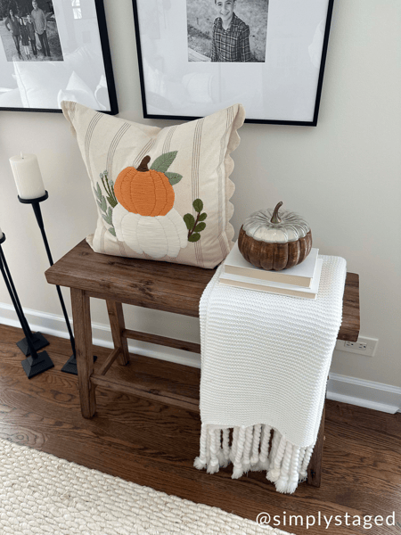 Mud Pie Scallop Pumpkin Pillow - Thumbnail 4