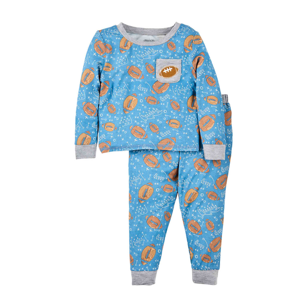 Blue Football Toddler Pajamas