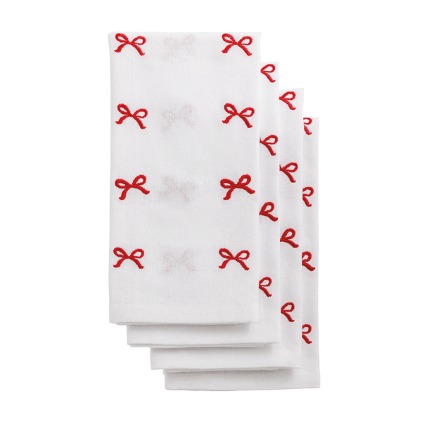 Bow Embroidered Napkin Set
