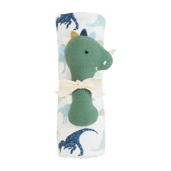 Dino Swaddle And Stick Rattle