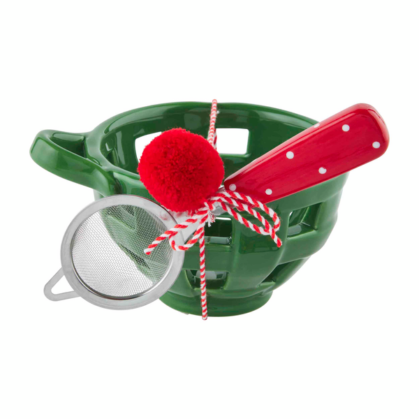 Green Christmas Berry Bowl Set