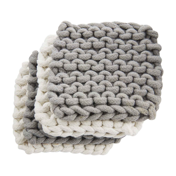 Neutral Crochet Coaster Set