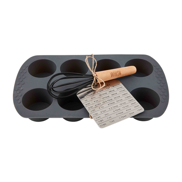 Mud Pie Bistro Silicone Muffin Pan & Whisk Set