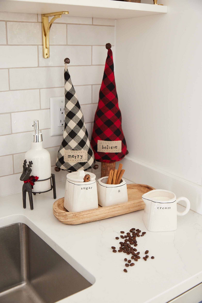 Mud Pie Merry Dish Towel Set, Buffalo Plaid