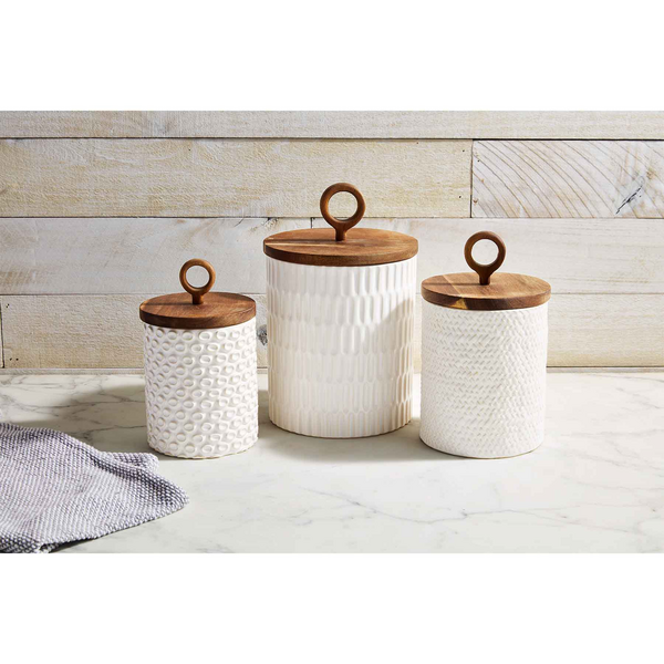 Textured Stoneware Canister Set | Mud Pie